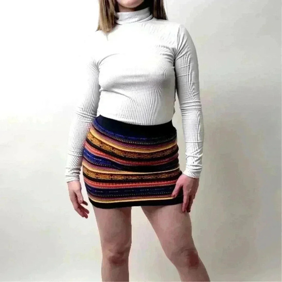 Mudd Fair Isle - Striped Mini Skirt - Small - Picture 6 of 6